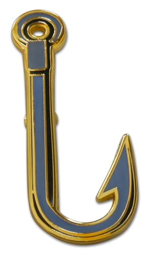 5-Piece Fish & Hook Father's Day Gone Fishing Trip Lapel Pin or Hat Pin & Tie Tack Set with Clutch Back by Novel Merk3