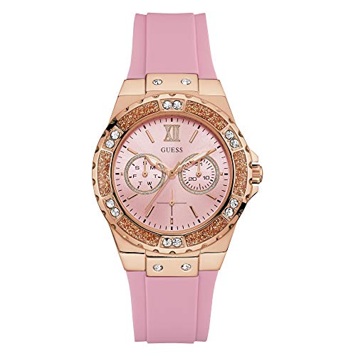 Preisvergleich Produktbild Guess Damen Analog Quarz Uhr mit Silikon Armband W1053L3