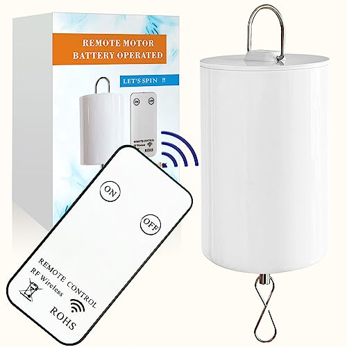 Aoedelyart Wind Spinner Motor Hanging Display Motor Mobile Rotating Motor Mirror Ball Motor for Hanging Decor Baby Crib Spiral Wind Chimes With Mini Remote Controller for Battery Operated Motor-10 RPM