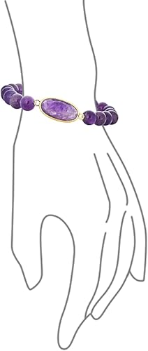 Vista 3 de Bling Jewelry Pulsera elástica de doble corazón con piedras preciosas facetadas de estilo bohemio, azul, lapislázuli, amatista, turquesa, doble