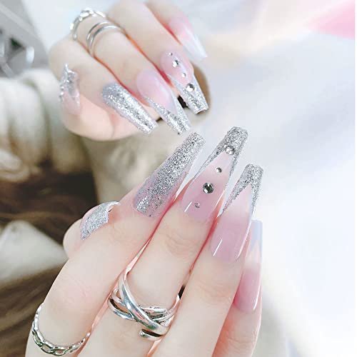 Magrace Press on Nails Medium Length Almond Shape Fake Nails with Designs Acrylic Nails Press on 24 pcs Stick on Nails for Women (B-8)