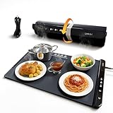 Bluelander Bandeja de Calentamiento Eléctrico, Tapete Eléctrico para Calentar Comida, Portátil y Enrollable, 3 Niveles...