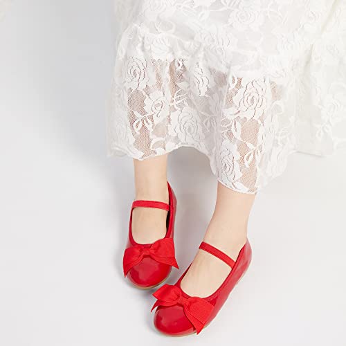 Kiderence Toddler Girls Dress Shoes Little Kids Mary Janes Red Ballet Flats Toddler 9 #TOP1