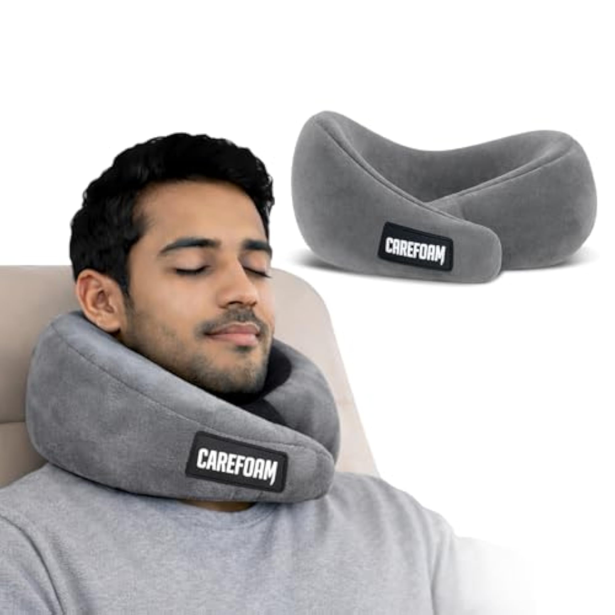 Virgin Memory Foam Travel Neck Pillow, Adjustable Velcro Fastening