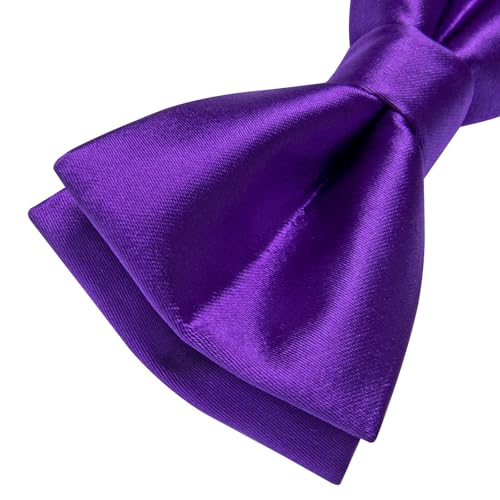 Image of YourTies Bow Ties for Men Pretied Bowties Solid Color Satin Bow Tie Formal Business Tuxedo Wedding Party Prom