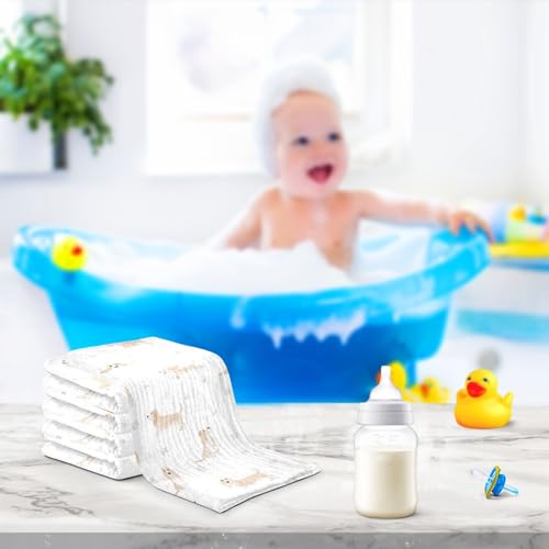Image of vvfelixl Baby Cotton Washcloths Basset Hound Dog Infants Bath Towel for Unisex Face Towels for Newborn, Natural Baby Wipes Delicate Skin, 11.8 X 11.8 inch, one sizex5