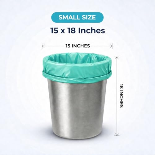 Image of Garbage Bags /Dustbin Bags - 120 Micron Heavy - Duty Trash Bags (15 x 18 Inches) - Small Leak -Proof Bin Liners for Kitchen, Office & Industrial Use - 500g Pack (Green, Pack of 2) - 36 Bags