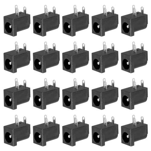 PATIKIL 5,5x2,1mm DC Alimentación Conector, 20 Paquete 3 Pasador PCB Montaje Hembra Enchufe Conector