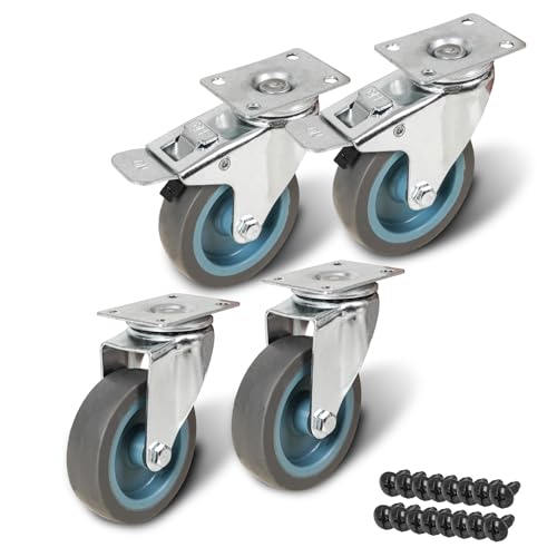 Roulettes pivotantes de 7,6 cm Sound Town STLC3-4PACK pour remorque et rack de studio