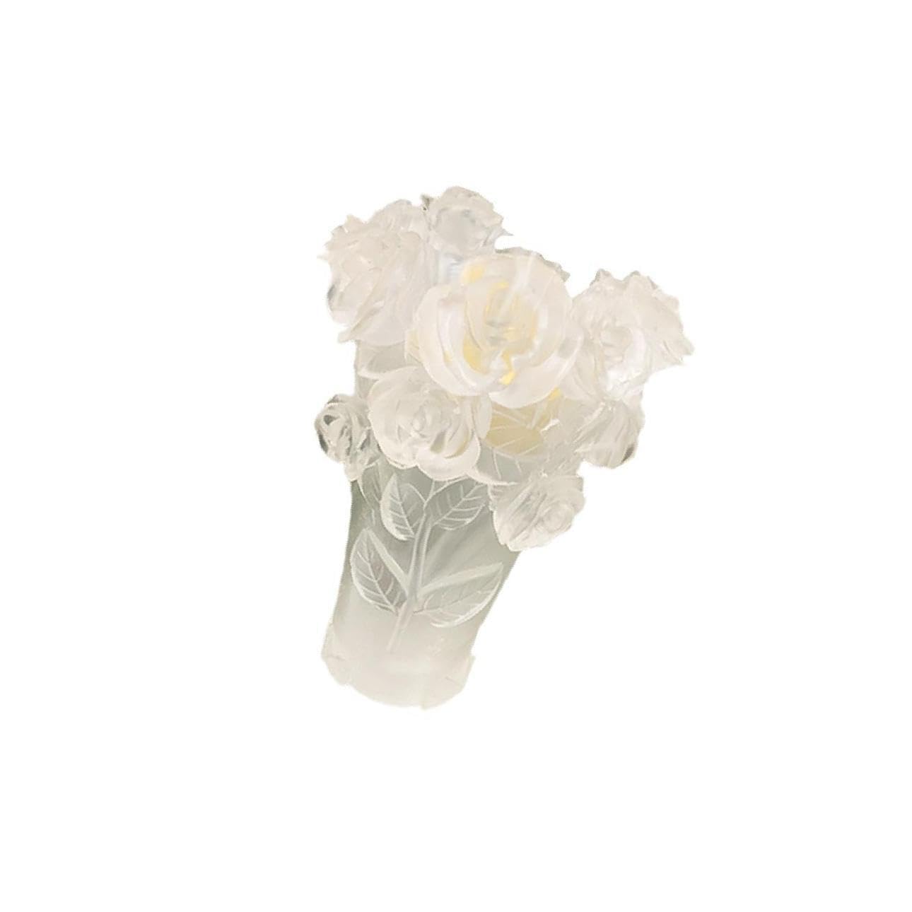 Zanthicia Elegant Crystal Vase Handmade Artistic Arrangement for Tabletop Display Office Desk, Transparent, 20cm