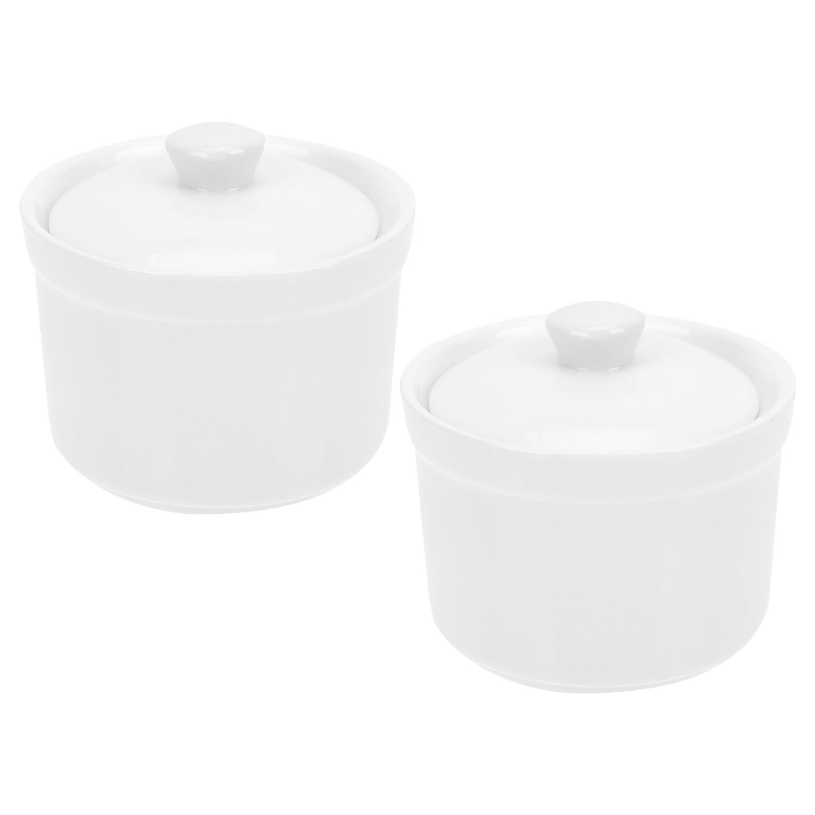 Soupières en porcelaine Hohopeti 380ml blanche avec couvercle