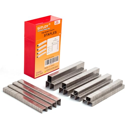 Image of Heavy Duty T50 Staples 2000-Count 4 Sizes 304 Stainless Steel