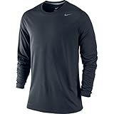 Nike Men's Legend Dri-FIT Poly L/S Crew Top, Dark Obsidian/Carbon Heather/Blue Graphite, MD
