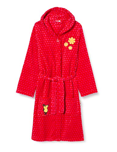 Playshoes Unisex Kinder Fleece-Bademantel Morgenmantel, pink Die Maus, 122/128