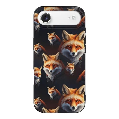 UTRSIFB Classic Compatible for iPhone 17 Air Case Fox Art, Ultra Slim Design TPU Cover with Shock Absorption and Wireless Charging Compatible