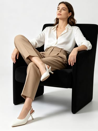 Image of Mostrin Kitten Heels for Women Pointed Toe Pumps Patent Leather Low Heel Slingback Heels with Buckle Dress Shoes for Dating Party Working