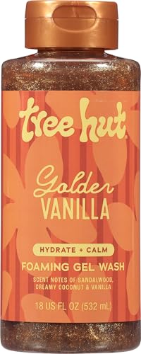 Image of Tree Hut Golden Vanilla Body Wash, Hydrating & Moisturizing Shower Gel, Shea Butter & Essential Oils, Soft Smooth Glowing Skin, Gentle Cleanser For All Skin Types, Self Care Gifts for Women, 18 Fl Oz