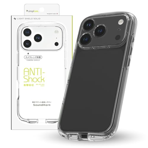 Simplism VvY iPhone 17 Pro Max [LIGHT SHIELD Solid] ݌v Ռz nCubhNAP[X TR-IP25L3-LDSL-CLCL