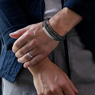 Casisto.J Mens Leather Bracelet – Classic Handmade Braided Black & Brown Cuff Bracelet with Engraved Magnetic Clasp Free Jewelry Gift Boxed