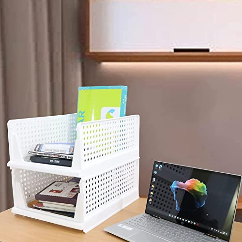Image of AEXONIZ Wardrobe Organizer Foldable and Stackable Multipurpose Plastic Organizers for Clothes Shirts Tops and Shelf Space Usage for Home Organization and Storage (Multicolour, PACK OF 4)
