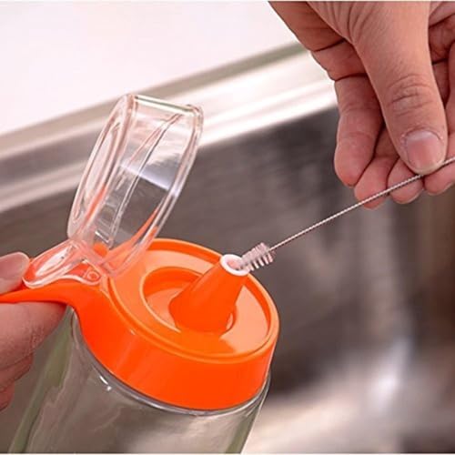 Image of NYRWANA Straw Cleaning Brush Long | Straw Cleaning 360 Degrees Rotation Long Handle Brush | Steel Wash Drinking Pipe Straw Brushes Brush Cleaner