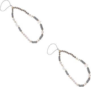 UKCOCO 2 Peças De Alças Para Telefone Celular Saia Branca Pérola Capa De Telefone Alças De Pulso Para Telefones Alça De Corrente De Telefone Cordão De Pulso Para Telefone Charme De
