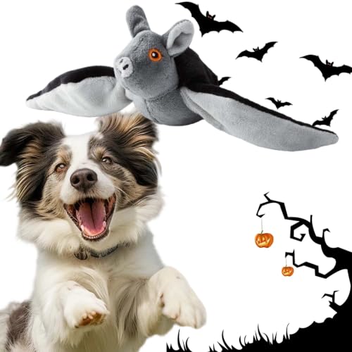 HVZZ Flying Bat Dog Toy Flying Bat Toy for Dogs Realistic Bat Flight Authentic Chirping/Feather Sounds Detachable USB Rechargeable Hanging and Ground Play 1pc
