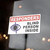 First Responders Blind Person Inside Sticker Decal (4" x 2", 2 Pieces) - Protect Your Family by Flippin Stickers