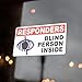 First Responders Blind Person Inside Sticker Decal (4" x 2", 2 Pieces) - Protect Your Family by Flippin Stickers