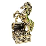 Estética de diseño versátil: complementa interiores modernos y clásicos por igual, y sirve como figura decorativa de animales de latón o escultura de caballo para decoración de oficina con un estilo sofisticado, figura coleccionable de caballo, figura en miniatura de caballo