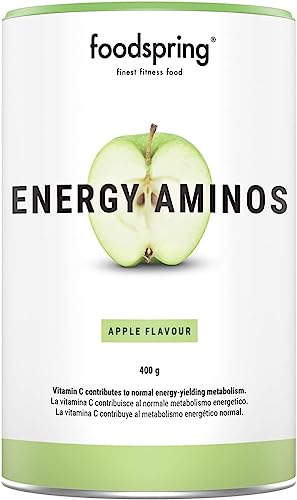 foodspring Energy Aminos Apple - Clean Pre-workout Booster, plant-based BCAAs, high-dose caffeine, vitamins C, B3, B12-400g