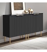 SICOTAS 57" Modern Sideboard Buffet Cabinet - Elegant Storage Credenza with 4 Doors & Adjustable ...