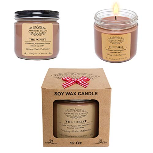 The Forest - Cedar Wood, Mint And Eucalyptus - Large Soy Candle In A Box #TOP2