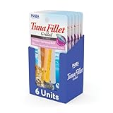 INABA Premium Hand-Cut Grilled Tuna Fillet Cat Treats/Topper with Vitamin E and Green Tea Extract, 0.52 Ounces Each, Pack of 6, Extra Tender Tuna Broth