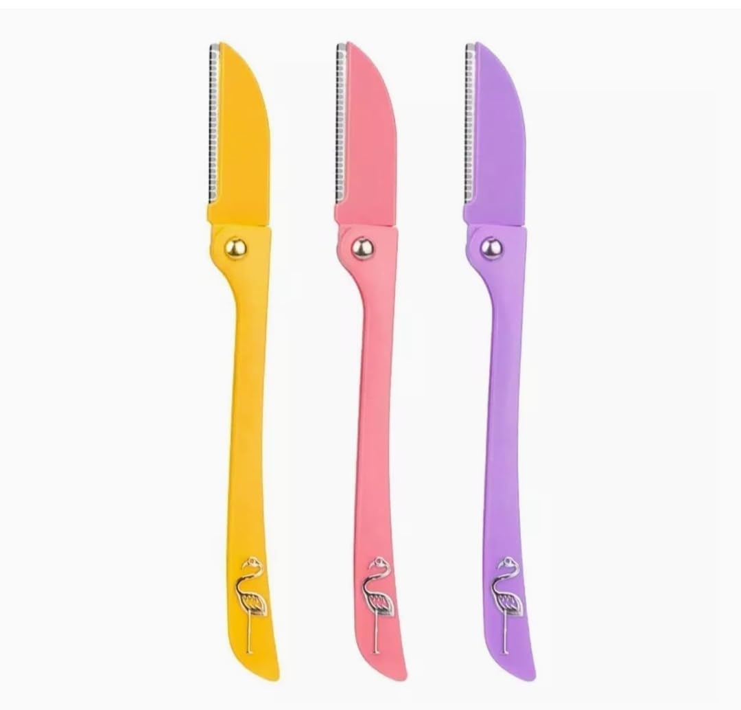 FEATHER FLAMINGOS RAZOR, Feather Flamingo Facial Razor for Face, Eyebrows & Body shaving | 3-Piece Facial Touch-up Razor-image-9
