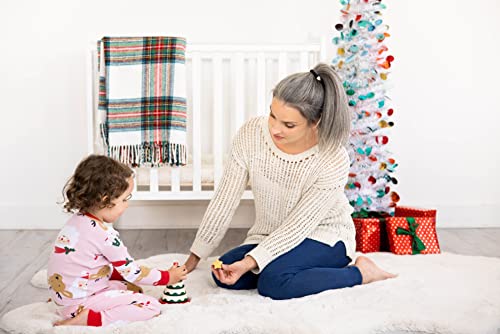 Image of Pearhead Wooden Christmas Tree Stacking Toy Set, Holiday Toys for Toddlers