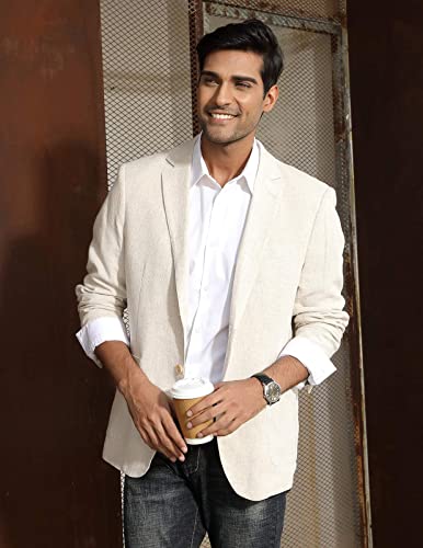 PJ Paul Jones Men's Slim Fit Lightweight Linen Jacket Tailored Blazer Sport Coat2