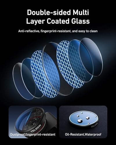 Image of TELESIN Filter Kit for DJI Osmo Action 6 - VND 2-32 Variable ND, CPL UV Lens Filters, Snap-On /HD Optical Glass /Multi-Coated Filters Set, Action 6 Accessories for Travel, Sports & Cinematic Video