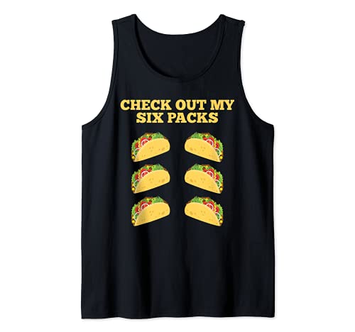 Mira mi diseño de seis paquetes de amantes de los tacos hila Camiseta sin Mangas