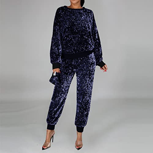 SLENDIPLUS Senhoras Outono e Inverno Lantejoulas Pequena Fragrância Lazer Esportes Longo Suéter Lápi