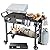 Arribueno Portable Stand for Blackstone 17 & 22 Inch Griddle - Sturdy Outdoor Grill Table for Ooni Pizza Oven, Ninja Woodfire Grills, Foldable Grill Cart w/Wheels, Gas Tank Mount & Storage Shelf
