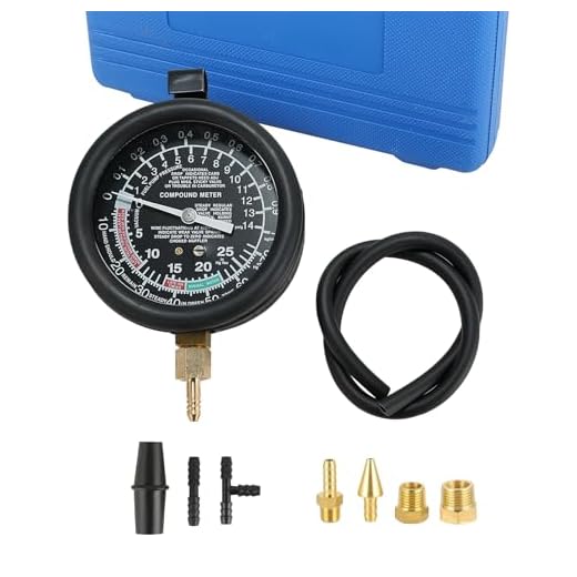 DASBET Car Vacuum and Fuel Pump Tester Gauge Kit, Fuel Pump and Vacuum Tester Gauge, Leak Carburetor Pressure Diagnostics