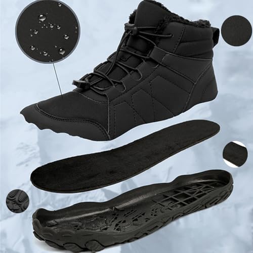 Winter Barefoot Shoes Women, Hike Winter Barefoot Shoes Mens, Barefoot Boots Women Wide Winter, Warm Casual Snow Boots 5