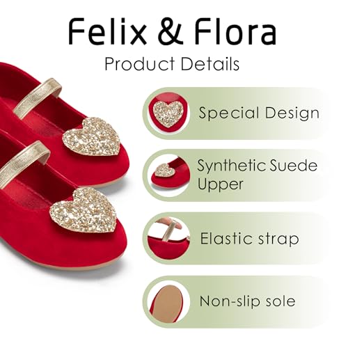 Image of Felix & Flora Toddler Flower Girl Dress Shoes - Baby Girl Ballet Mary Jane Flats for Party School Wedding