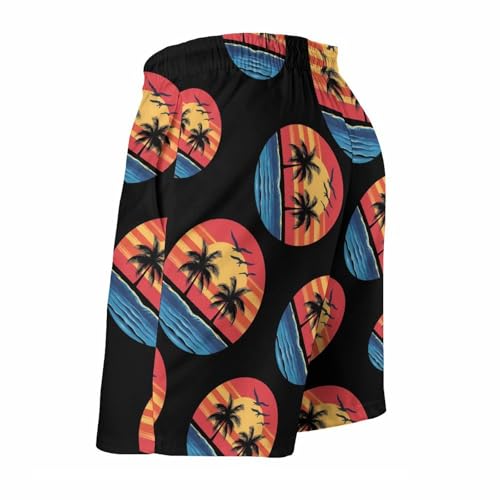 Palm Tree Mens Swim Trunks Quick Dry Board Shorts Beach Swimwear Bathing Suits4