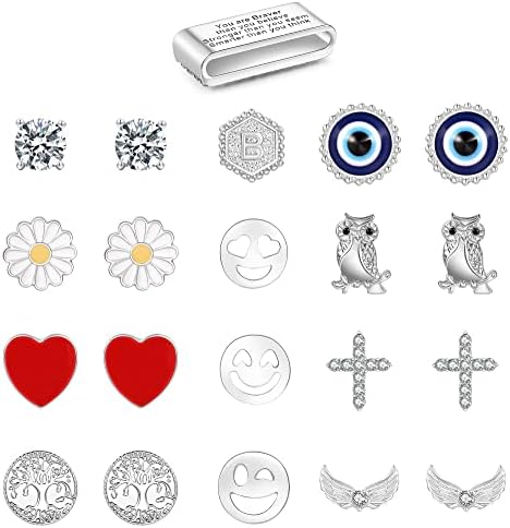 21 Pieces Apple Watch Band Charms with 20 Studs & 1 Inspirational Ring Loop, Compatible with Apple Watch Silicone Bands 45mm 44mm 42mm 41mm 40mm 38mm Metal Charms for iWatch Series 8 7 6 5 4 3 2 1