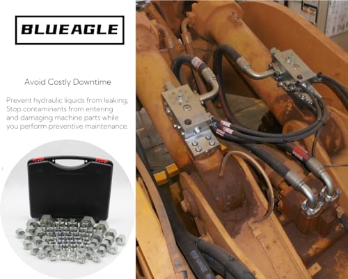 Image of 64 Pc O Ring Face Seal Fitting Kit, Hydraulic Hose Tube and Pipe Fittings, ORFS /ORS Cap and Plug Set, Heavy Duty O Ring Assortment Kit Precision Threaded,Dash Size -04-06 -08-10 -12-16