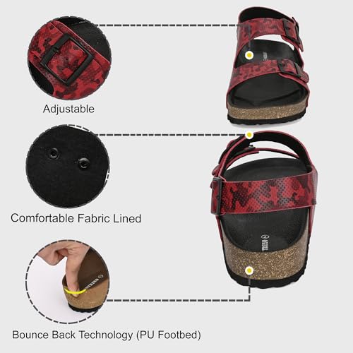 Image of Centrino Men's Berkin-Style Slip-On Sandals | Open Toe Design | Soft PU Footbed | Lightweight & Comfortable | Arch Support | On-Grip Sole | Casual Outdoor Wear (9215)