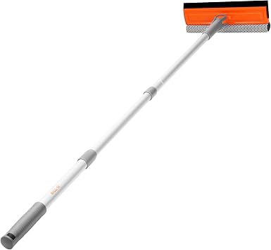 Eazer 46 Professional Window Cleaner Tool, 2-in-1 Rotatable Squeegee for Window Cleaning Kit, Window Washing Equipment Kit with Threaded Extension Pole20-46 for Shower/Windshield.