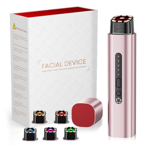 Microcurrent Facial Device - 5-in-1 Skin Tightening & Lifting Facial Machine - 5 Color Face Light Therapy Device - Professional Skin Care Tone Beauty Devices for Face Neck and Eye Area